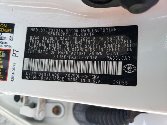 Photo 10 from auction – 2014 TOYOTA CAMRY L with VIN 4T1BF1FKXEU470358