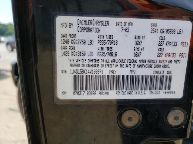 Photo 10 from auction – 2004 JEEP LIBERTY LI with VIN 1J4GL58K14W100971