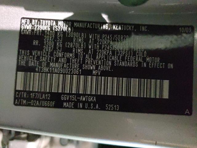 Photo 10 from auction – 2009 TOYOTA VENZA with VIN 4T3BK11A09U023061