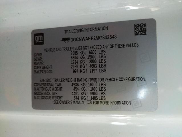 Photo 10 from auction – 2021 CHEVROLET SILVERADO with VIN 3GCNWAEF2MG342543