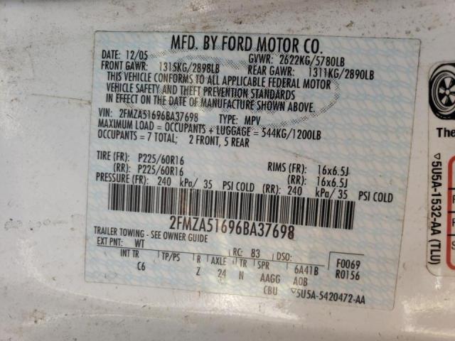 Photo 10 from auction – 2006 FORD FREESTAR S with VIN 2FMZA51696BA37698