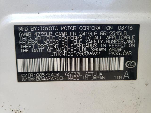 Photo 10 from auction – 2016 LEXUS IS 300 with VIN JTHCM1D21G5009692
