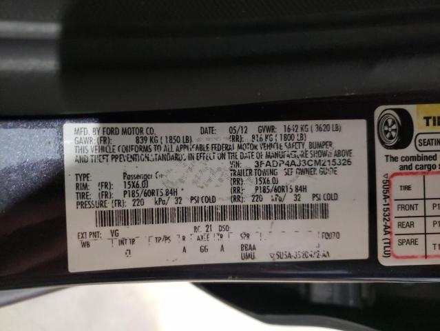 Photo 10 from auction – 2012 FORD FIESTA with VIN 3FADP4AJ3CM215326