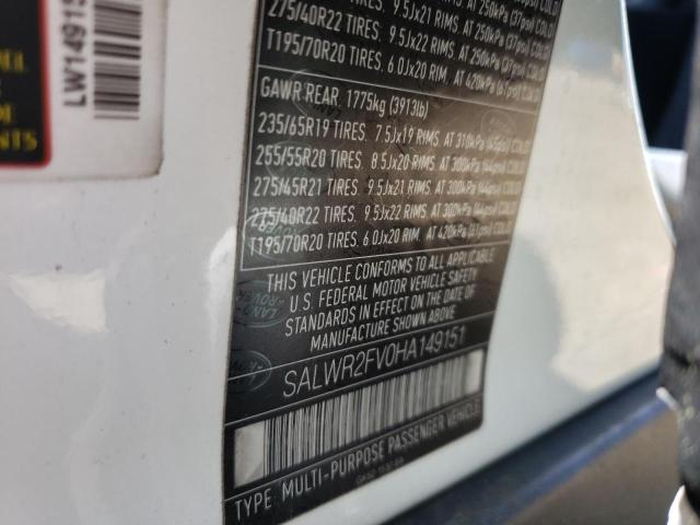 Photo 10 from auction – 2017 LAND ROVER RANGE ROVE with VIN SALWR2FV0HA149151