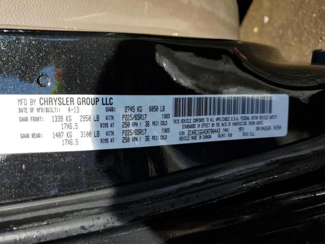 Photo 10 from auction – 2013 CHRYSLER TOWN & COU with VIN 2C4RC1GG4DR780443