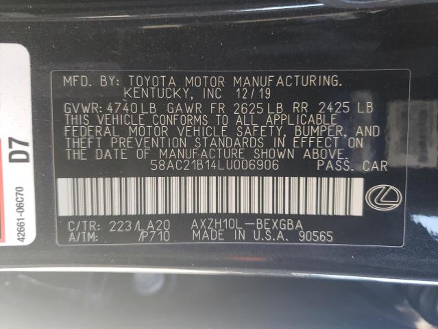 Photo 10 from auction – 2020 LEXUS ES 300H BA with VIN 58AC21B14LU006906