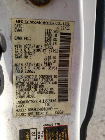 Photo 10 from auction – 2012 NISSAN FRONTIER S with VIN 1N6BD0CT0CC418304