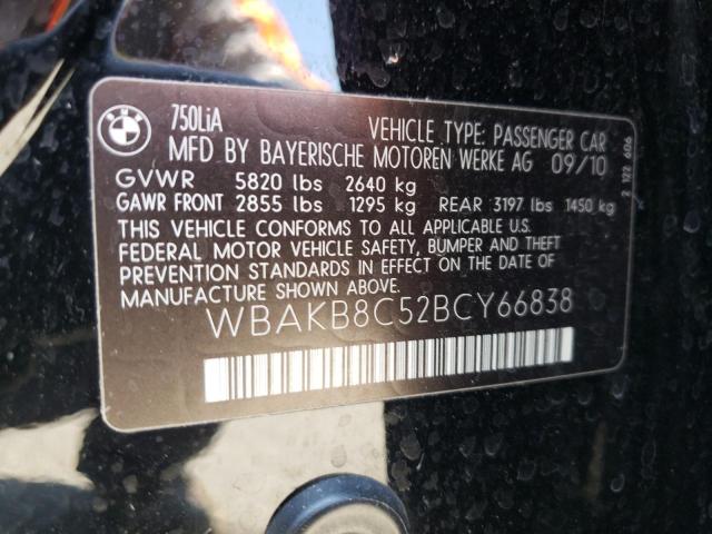 Photo 10 from auction – 2011 BMW 750LI with VIN WBAKB8C52BCY66838