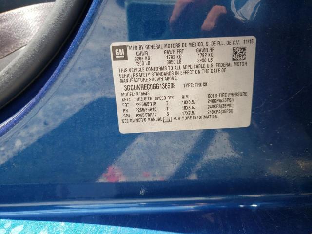 Photo 10 from auction – 2016 CHEVROLET SILVERADO with VIN 3GCUKREC0GG136508