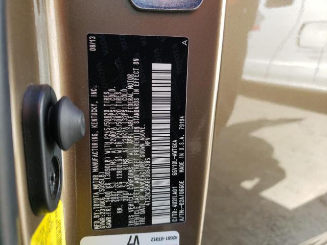 Photo 10 from auction – 2014 TOYOTA VENZA LE with VIN 4T3ZK3BB6EU064385