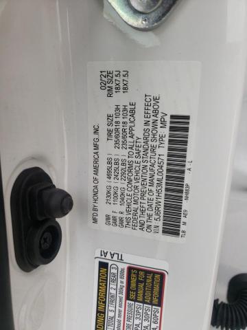 Photo 10 from auction – 2021 HONDA CR-V EX with VIN 5J6RW1H53ML004571