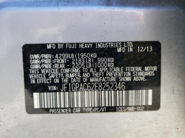 Photo 10 from auction – 2014 SUBARU IMPREZA PR with VIN JF1GPAC62E8252346