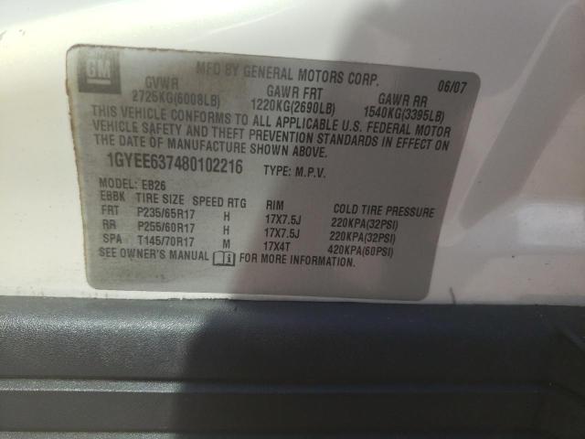 Photo 10 from auction – 2008 CADILLAC SRX with VIN 1GYEE637480102216