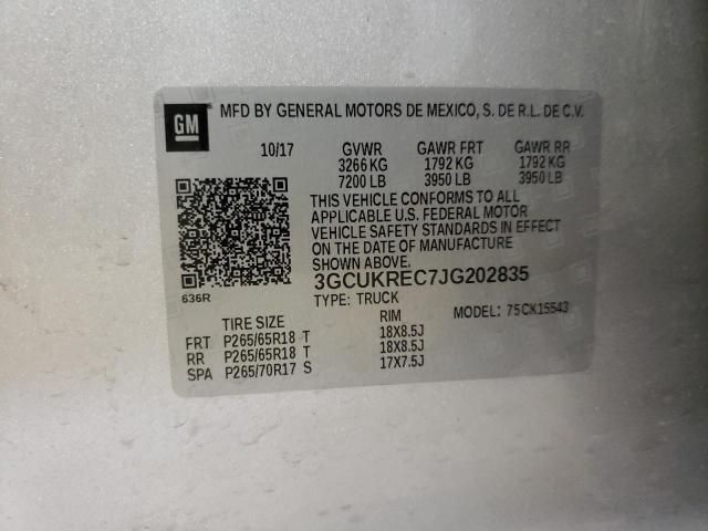 Photo 10 from auction – 2018 CHEVROLET SILVERADO with VIN 3GCUKREC7JG202835