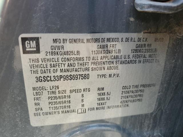 Photo 10 from auction – 2008 SATURN VUE XE with VIN 3GSCL33P98S697580