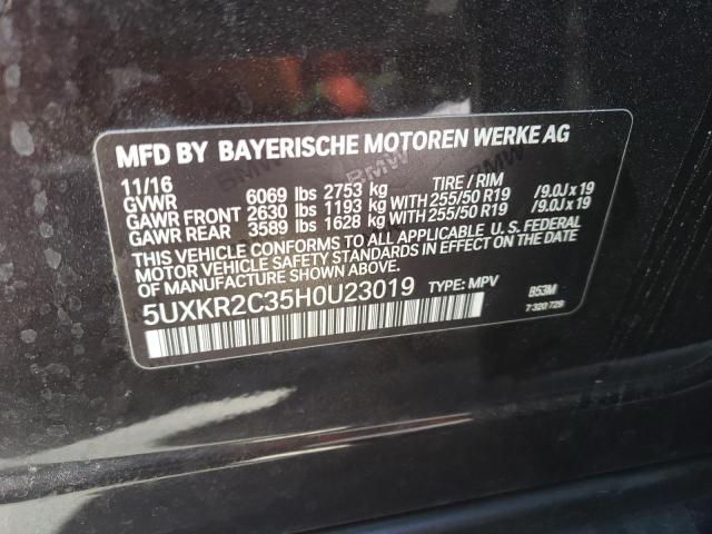 Photo 10 from auction – 2017 BMW X5 SDRIVE3 with VIN 5UXKR2C35H0U23019