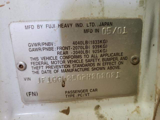 Photo 10 from auction – 2002 SUBARU IMPREZA OU with VIN JF1GG68502H808081