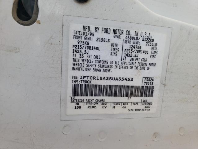 Photo 10 from auction – 1995 FORD RANGER with VIN 1FTCR10A3SUA35452