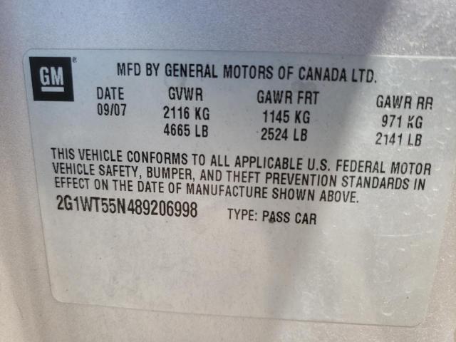Photo 10 from auction – 2008 CHEVROLET IMPALA with VIN 2G1WT55N489206998