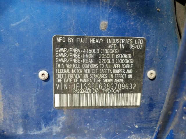 Zdjęcie 10 z aukcji – 2008 SUBARU FORESTER S z VIN JF1SG66638G709632