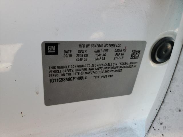 Photo 10 from auction – 2016 CHEVROLET MALIBU with VIN 1G11C5SA9GF140014