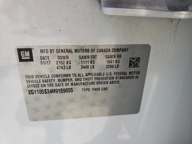Photo 10 from auction – 2017 CHEVROLET IMPALA LT with VIN 2G1105S34H9159655