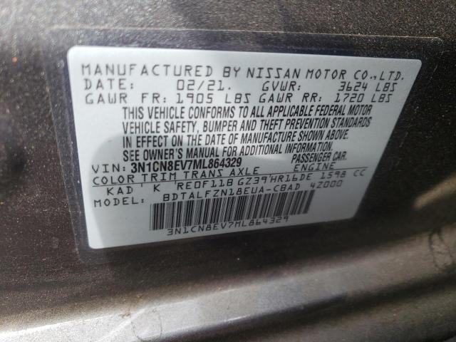 Photo 10 from auction – 2021 NISSAN VERSA SV with VIN 3N1CN8EV7ML864329