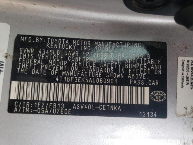 Photo 10 from auction – 2010 TOYOTA CAMRY BASE with VIN 4T1BF3EK5AU060901