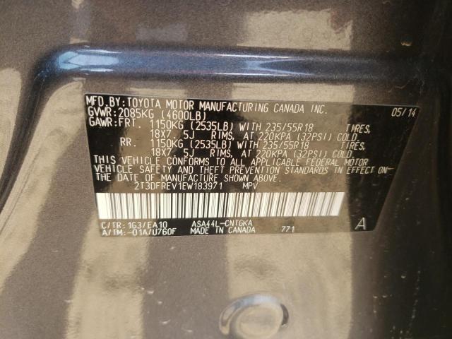 Photo 10 from auction – 2014 TOYOTA RAV4 LIMIT with VIN 2T3DFREV1EW183971