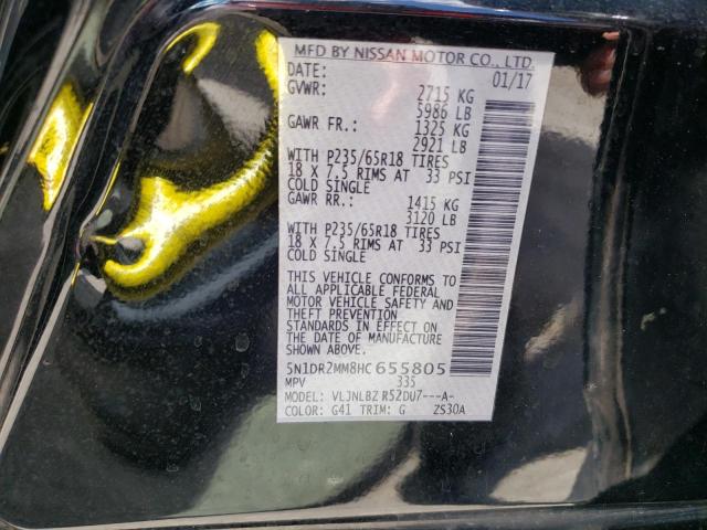 Photo 10 from auction – 2017 NISSAN PATHFINDER with VIN 5N1DR2MM8HC655805