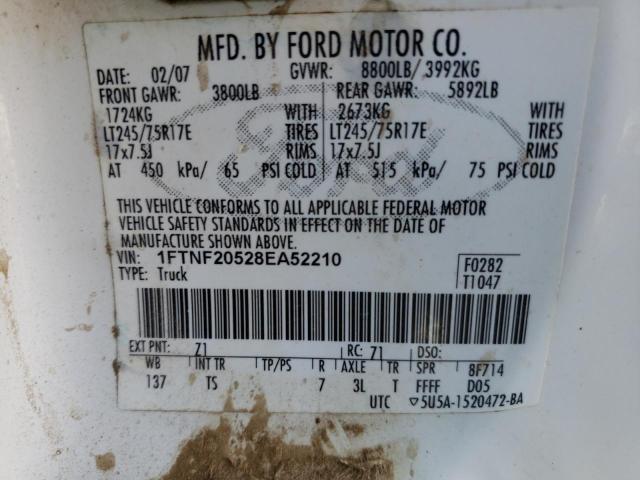 صورة رقم 10 من المزاد - 2008 FORD F250 SUPER مع VIN 1FTNF20528EA52210