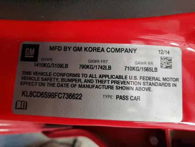 Photo 10 from auction – 2015 CHEVROLET SPARK 1LT with VIN KL8CD6S98FC736622