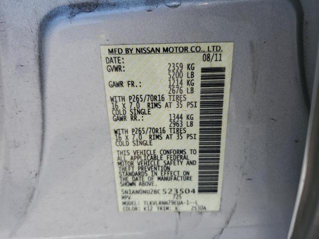 Photo 10 from auction – 2011 NISSAN XTERRA OFF with VIN 5N1AN0NU2BC523504