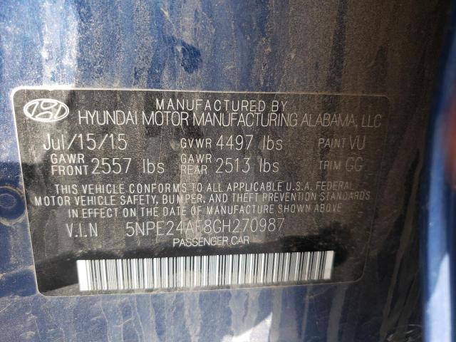 Photo 10 from auction – 2016 HYUNDAI SONATA SE with VIN 5NPE24AF8GH270987