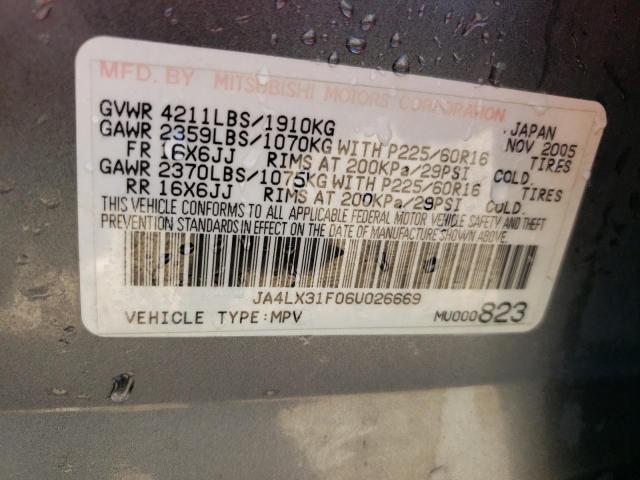 Photo 10 from auction – 2006 MITSUBISHI OUTLANDER with VIN JA4LX31F06U026669