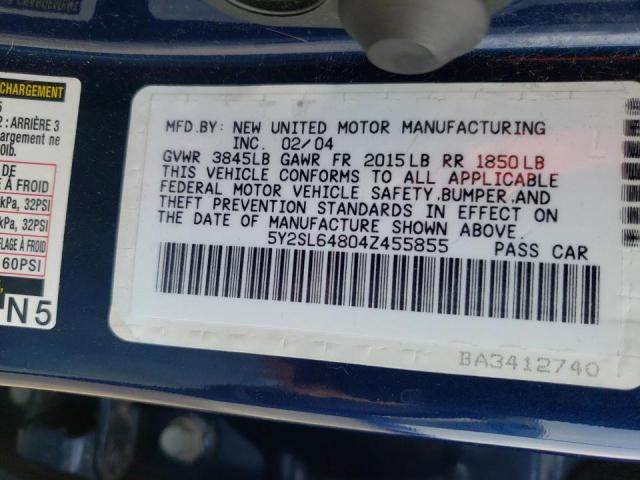 Photo 10 from auction – 2004 PONTIAC VIBE with VIN 5Y2SL64804Z455855