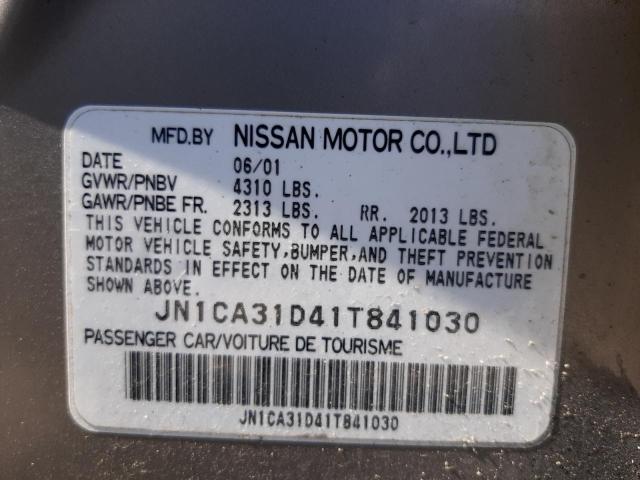 Photo 10 from auction – 2001 NISSAN MAXIMA GXE with VIN JN1CA31D41T841030