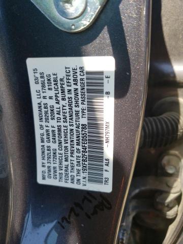Photo 10 from auction – 2015 HONDA CIVIC EX with VIN 19XFB2F84FE055788