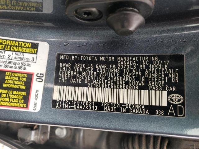 Photo 10 from auction – 2017 TOYOTA COROLLA L with VIN 2T1BURHE9HC868808