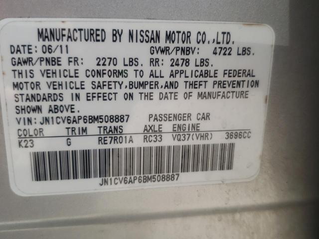 Photo 10 from auction – 2011 INFINITI G37 BASE with VIN JN1CV6AP6BM508887