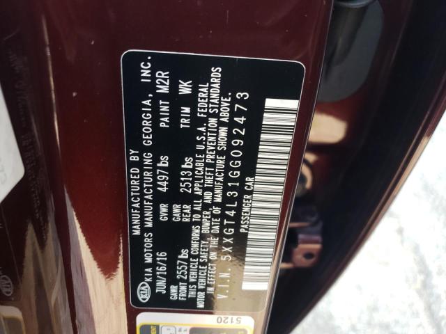 Photo 10 from auction – 2016 KIA OPTIMA LX with VIN 5XXGT4L31GG092473