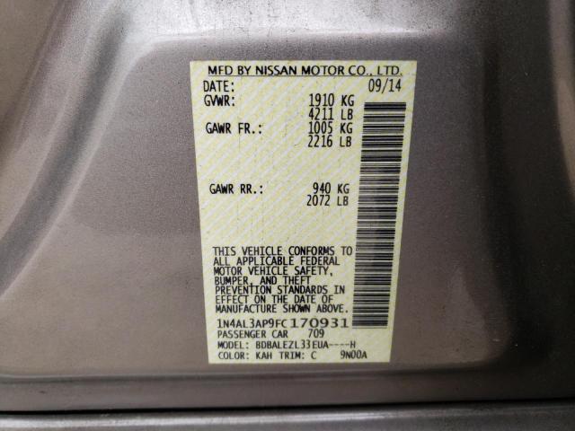 Photo 10 from auction – 2015 NISSAN ALTIMA 2.5 with VIN 1N4AL3AP9FC170931