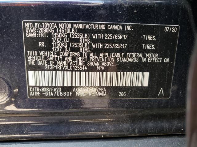 Photo 10 from auction – 2020 TOYOTA RAV4 XLE with VIN 2T3P1RFVXLC125544