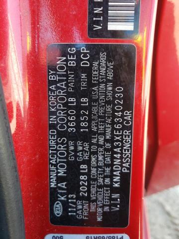 Photo 10 from auction – 2014 KIA RIO EX with VIN KNADN4A3XE6340230
