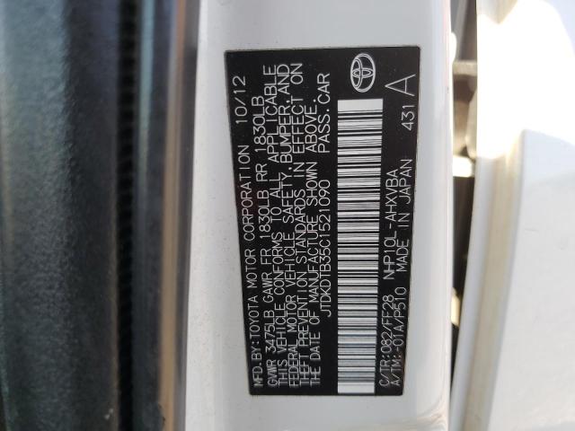 Photo 10 from auction – 2012 TOYOTA PRIUS C with VIN JTDKDTB35C1521090