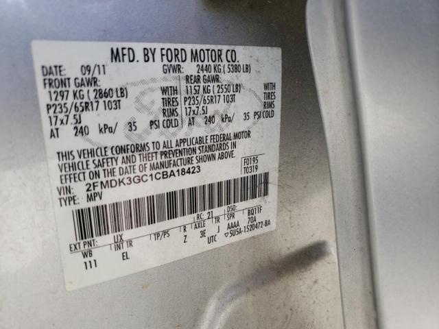 Photo 10 from auction – 2012 FORD EDGE SE with VIN 2FMDK3GC1CBA18423