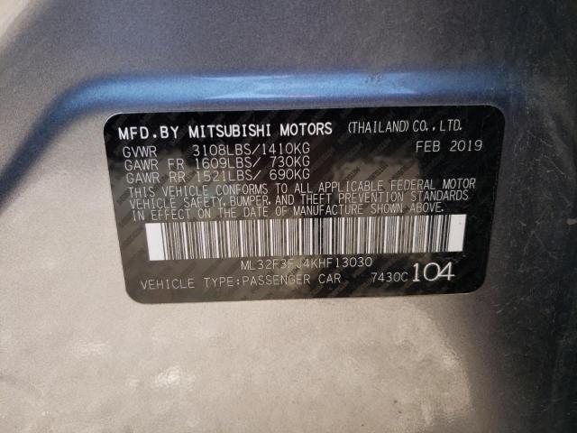 Photo 10 from auction – 2019 MITSUBISHI MIRAGE G4 with VIN ML32F3FJ4KHF13030