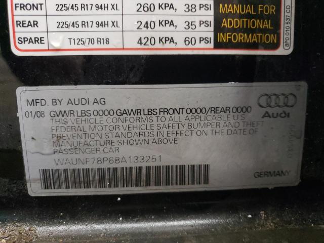 Photo 10 from auction – 2008 AUDI A3 2.0 PRE with VIN WAUNF78P68A133251