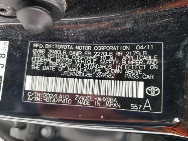 Photo 10 from auction – 2011 TOYOTA PRIUS with VIN JTDKN3DU8B1369582