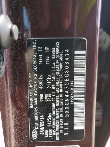Photo 10 from auction – 2014 KIA OPTIMA EX with VIN 5XXGN4A75EG303414